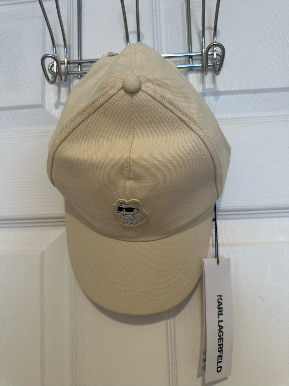 Karl Lagerfeld Kids Cream Logo Patch Baseball Cap
